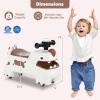 GLACER Ride On Push Car for Toddlers, Ages 18+ Months, Dinosaur Themed Foot to Floor Sliding Car with Music Steering, Horn & Under Seat Storage, Kids Ride On Toys for Boys and Girls (White) view 2
