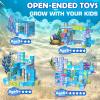 Magnetic Blocks - Magnetic Building Blocks for Kids Ages 4-8, Light-Up Transparent Magnet Cubes for Ocean World Build, STEM Toys for Boys Girls Toddlers Ages 3 4 5 6 7 8-12 Holiday Birthday Gifts view 4