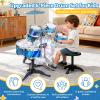 Upgraded Kids Drum Set with Lights: 6 Piece Jazz Drum Kit for Toddlers Ages 3-5, Plastic Musical Instrument Toy for Kids 3+, Early Learning Gift for Boys and Girls 3-8 (Blue) view 2