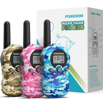FOREDOM Walkie Talkies for Kids Walkie Talkies Long Range for Boys & Girls Age 3 to 12 Year Old Birthday Cool Army Toys - 3 Pack