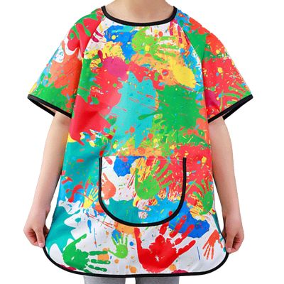 Painting Apron for Kids Waterproof Kids Art Smock, Craft Apron for Boys and Girls Ages 3-12 | Durable Painting-Aprons for Classroom, Preschool, Kindergarten, Home, Outdoor Garden, Kitchen, Mealtime