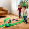 15 Ft Flexible Race Car Track (Aqua Green) for Kids,Flex Track Starter Set Compatible with Hot Wheels and Diecast 1/64th Cars,Portable Racetrack Roll Up Race Track with 4 Racecars and Suction Cups view 4