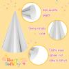 zsccxq 24 PCS Party Cone Hats DIY Birthday Paper Cone Hats for Kids and Adults Birthday, Baby Shower, Bridal Shower (Silver) view 4