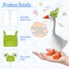 9Pcs Animal Desk Goose Outfits, 7inch Desk Goose Mini Knitted Hats with Adjustable Strap, Mini Animal Desktop Goose Knitted Hats for Goose Key Holder Colorful view 2