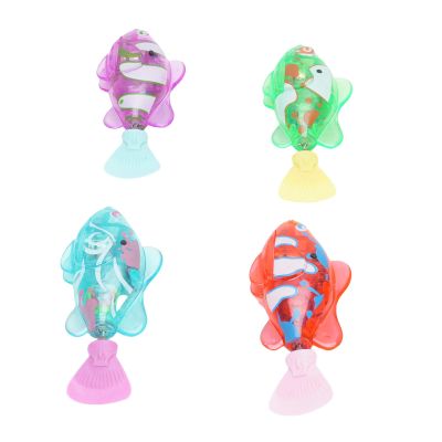 POENVFPO 4PCS Robotic Swimming Fish with Flashing Lights, Water Activated Robot Fish Electronic Cat Toy