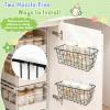2 Pack Wire Storage Basket Over the Cabinet Door Organizer, Baby Bottle Organizer  No Drilling , Adhesive & Metal Hooks, Wall Mounted Organizer Bins,for Cleaning Supplies, Towels,dormitory supplies view 4
