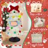 Christmas Clothes for LABUBU 17cm Doll (NO Doll), Handmade Outfit with Adjustable Dolls Stand and Gift Package for Labubu Dolls(White, L) view 3