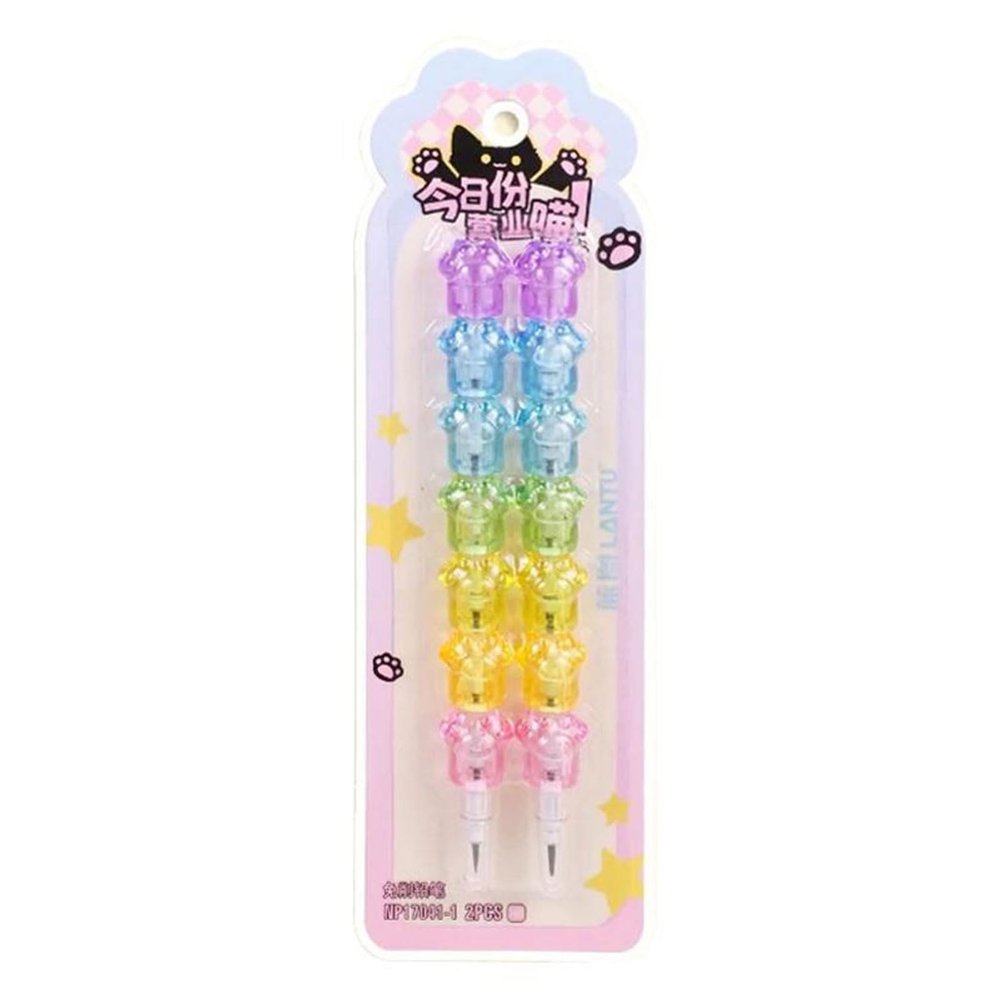 2Pieces Funny Building Blocks Pencils Pre Sharpened Drawing Pencil For Children Student Writing Drawing Stocking Fillers Cats Pencils
