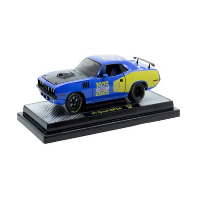 1971 Hemi VP Racing 50 Years Blue with Yellow Sides Limited Edition to 8650 Pieces Worldwide 1/24 Diecast Model Car by M2 40300-136A