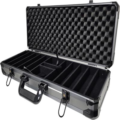 Premium Heavy Duty Aluminum 500 Count Capacity Poker Chip Case - Includes Bonus Dealer Button!