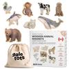 Gale Tots Wooden Animal Magnets for Toddlers | 19 Pieces | Original Watercolor Art on Basswood | Aesthetic Fridge Magnets | Farm, Wild, Sea & Domestic | Montessori-Inspired | Ages 2+ view 1