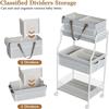 2In1 Baby Diaper Caddy & 3-Tier Rolling Diaper Cart, Diaper Caddy Organizer Cart with Dividers & 12 Pockets, Nursery Bedside Caddy Utility Cart for Baby Clothes & Dresser Baby Bottle,Baby Essential view 3