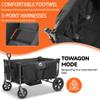 4 Seater Foldable Wagon Stroller & Cargo,with 5-Point Harnesses,Adjustable Push/Pull Handle, Removable Sun Canopy, One-Step Locking Design, Suitable for Family Travel, 4 Children Ride, Gift view 4