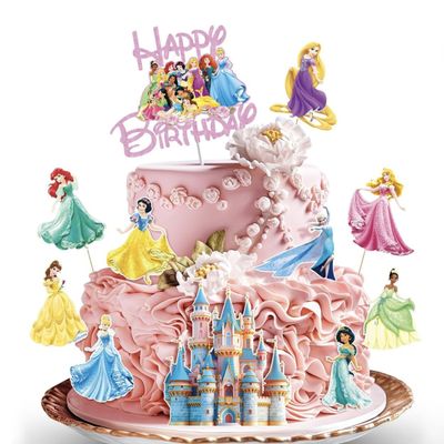 11 Pcs Princess Cake Topper, Fantastic Happy Birthday Cake Decorations, Cute Cake Toppers for Girls