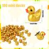 100pcs Golden Mini Resin Ducks, 1.5x1.4x1cm/0.59x0.55x0.39in Tiny Gold Ducks Small Resin Figurines for Micro Garden Landscape Cake Decor & DIY Craft Party view 2