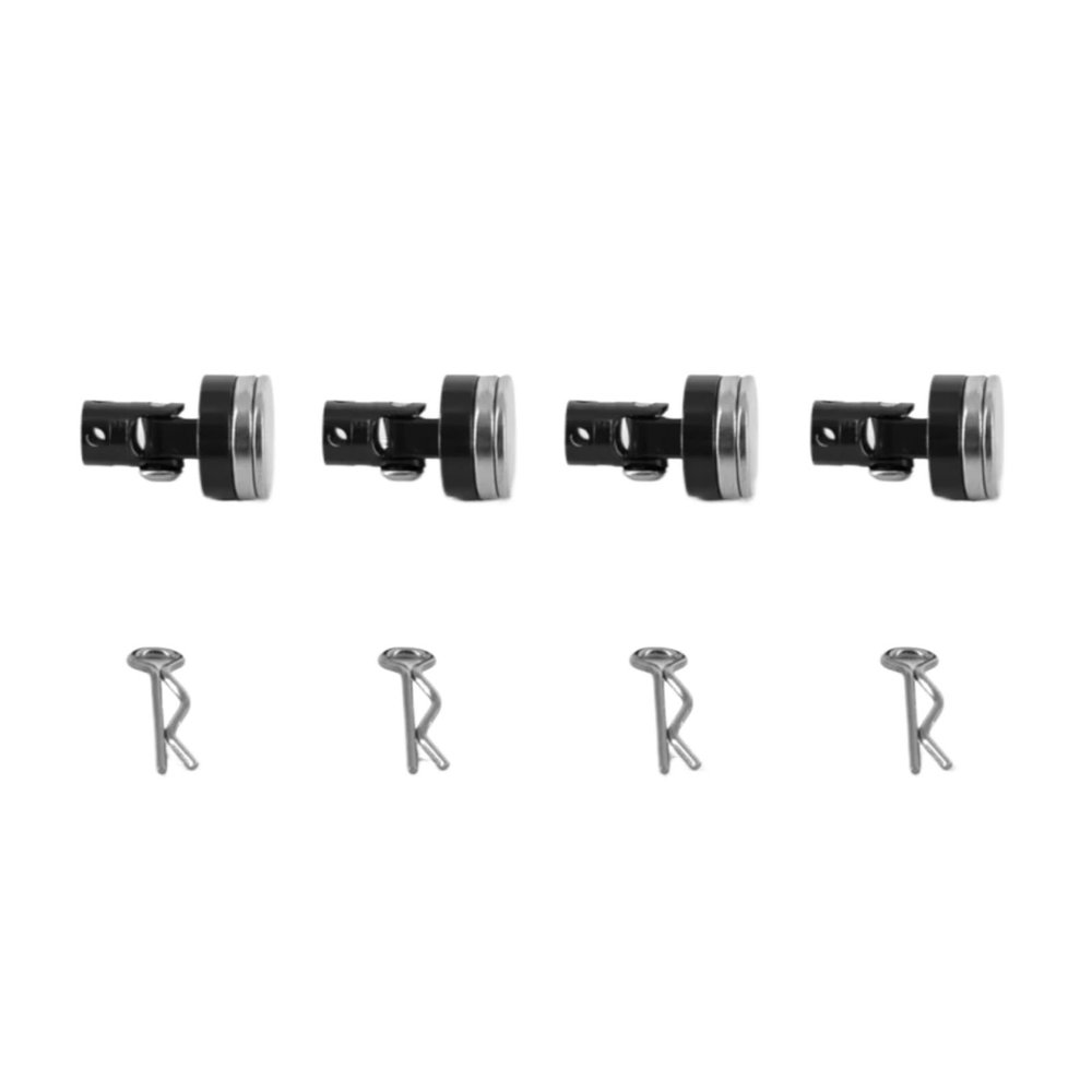 Rc Upgrade Parts For Axial For Scx10 Upgrades Parts For 1/10 Metal Magnetic For Stealth Invisible Body Post Mount Contact Shell Column Clips Rc Car Accessories(Black)