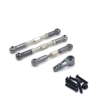Rc Parts For WLtoys 104009 12401 12402 12403 12404 12409 Metal Upgrade Refit Steering Link 25T Servo Arm RC Car Parts(Dark Grey)