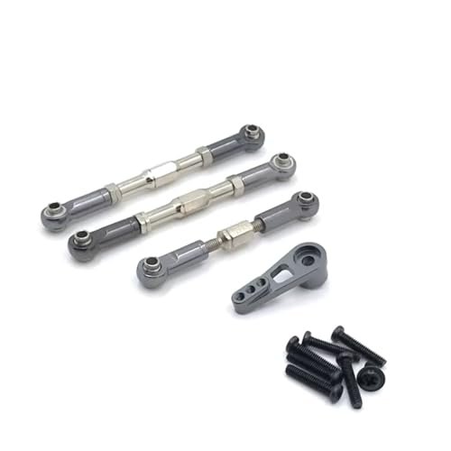 Rc Parts For WLtoys 104009 12401 12402 12403 12404 12409 Metal Upgrade Refit Steering Link 25T Servo Arm RC Car Parts(Dark Grey)