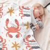 CUPADA Kids Baby Blanket Crab Starfish Pattern Infant Blanket Soft Warm Blankets for Stroller Blanket 30x40 inches Baby Shower Birthday Newborn's Gift view 4