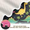 CUPADA Kids Baby Blanket Dinosaur Pattern with Leaves Infant Blanket Soft Warm Blankets for Stroller Blanket 30x40 inches Baby Shower Birthday Newborn's Gift view 3
