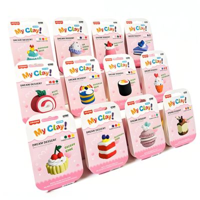 Air Dry Clay Dessert Kit for Kids  12 Mini Dessert DIY Crafts with Tools, Birthday Cake & Ice Cream Pretend Food, Non -Toxic Arts & Crafts Gift for Girls & Boys Ages 5+
