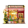 Jovi-mindly Notchies Candy House DIY Miniature House Kit for Adults, Teens and Beginners, Dollhouse Booknook Library Tiny House Bookshelf Decor 3D Wooden Puzzle, Gifts for Family, Friends view 3