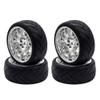 1/10 On Road Tires Wheels Rims 12mm Hex Hub Compatible with RC Touring Car Tyre 4 Pack view 1