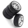 1/10 On Road Tires Wheels Rims 12mm Hex Hub Compatible with RC Touring Car Tyre 4 Pack view 3