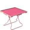Foldable Mahjong Table, Mahjong Table Foldable, Domino Table with Drawers and Cup Holders, PVC Straight Edge Table (Pink) view 1