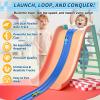 20Ft Flexible Race Track, Slot Car Race Track Set for Kids Ages 3+, Dual Racing Game 2 High-Speed Cars 1/64 Scale, w/8 Suction Cups, 4 Alloy Cars Ideal Christmas Birthday Gift for Boys & Girls (Blue) view 2