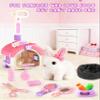 23Pcs Hopping Bunny Toy Set for Kids, Interactive Electric Walking Rabbit with Rolling Carrier House, Pretend Play Pet Care Grooming & Feeding Kit, Stuffed Animal Gift for Toddlers 3-5 view 2