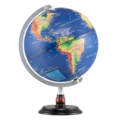Goplus 12 Inch Illuminated World Globe, Antique Light up Rotating Globe Night Lamp with Wooden Stand, Geography Educational Desktop Decoration for Kids Adults Home Office School (Antique-Navy)