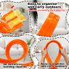 YHJZ Flexible Race Car Track 16Ft Starter Set with Suction Cups, Flexible Race Car Ramp Track with Diecast 1/64th Cars, Rolls Up Portable Racetrack for Ages 3 & Up (Orange view 3