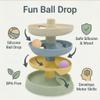 Little Rawr Silicone Ball Drop Tower Toy for Toddlers, 4-Tier Rolling Ramp Track with Wooden Balls, Soft Food-Grade Silicone Montessori Toy for Early Learning, Fine Motor Skill Development, Ages 13 view 2