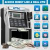 ATM Piggy Bank for Kids Rechargeable, Power-Off Memory for Real Money Safe with Debit Card, Coin Recognition,Bill Feeder,Balance Calculator, Kids ATM Machine for Boys Girls view 2