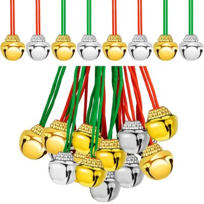 Janinka 120 Pcs Christmas Bell Necklaces Party Favors, Classic, Cute