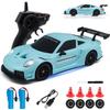 Aka Supaku RC Drift Car, 1:24 4WD Remote Control Cars Vehicle with LED Light,2.4GHz 20KM/H High Speed RC Cars with Two Batteries & Drifting Tires Racing Sport Toy for Adults Boys Girls Kids Blue view 1