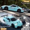 Aka Supaku RC Drift Car, 1:24 4WD Remote Control Cars Vehicle with LED Light,2.4GHz 20KM/H High Speed RC Cars with Two Batteries & Drifting Tires Racing Sport Toy for Adults Boys Girls Kids Blue view 2