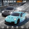 Aka Supaku RC Drift Car, 1:24 4WD Remote Control Cars Vehicle with LED Light,2.4GHz 20KM/H High Speed RC Cars with Two Batteries & Drifting Tires Racing Sport Toy for Adults Boys Girls Kids Blue view 4