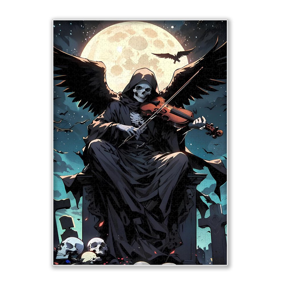 1000-piece Cemetery Sonata: Nocturne for Death and Violin Adult Wooden Puzzle,Intellectual Challenge,Stress-Relieving Puzzle, Relaxing Family Activity, Decoration, Size: 29.5 x 19.7 in
