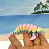 3D Printed Manatee, 3D Printed Animals, 4.5" Full Articulated Fidget Toys, Sea Animal Desk Dcor , Rainbow Manatee -AM-S-Rainbow view 2