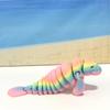 3D Printed Manatee, 3D Printed Animals, 4.5" Full Articulated Fidget Toys, Sea Animal Desk Dcor , Rainbow Manatee -AM-S-Rainbow view 3
