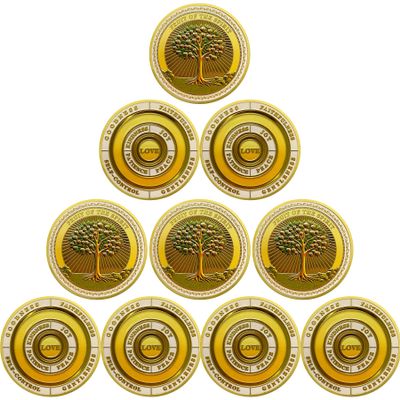 10 Pack Fruit of The Spirit Christian Coin, Inspirational Christian Challenge Coin with Galatians 5:22-23 Jesus Religious Prayer Coin, Christian Bible Verse Pocket Token Coin Gifts for Friends Family
