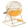 Lottery Drawing Machine,Metal Bingo Cage Wheel, Bingo Game Set Holds 200 Balls, Large Capacity and Easy Operation, for Entertainment Venues Large Groups, Parties(Gold,Bring 100 Balls) view 1
