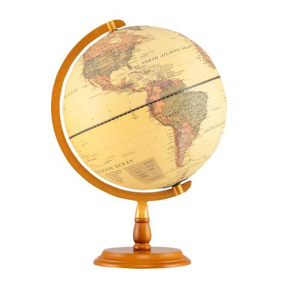 Goplus 12 Inch Illuminated World Globe, Antique Light up Rotating Globe Night Lamp with Wooden Stand, Geography Educational Desktop Decoration for Kids Adults Home Office School (Antique-Bronze)