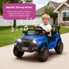 12V Kids Ride On Toy, Ride on Truck w/Parent Remote Control, Electric Toddler Ride on Car for Kids w/Reflective Stickers, Front Anti-Collision Bar Design, LED Headlights, Bluetooth, 3 Speeds (Blue) view 4