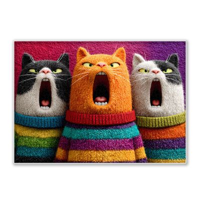 1000-piece Cat Wearing a Rainbow Sweater - Funny and Funny Adult Wooden Puzzle,Intellectual Challenge,Stress-Relieving Puzzle, Relaxing Family Activity, Decoration, Size: 29.5 x 19.7 in