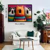 1000-piece Cat Wearing a Rainbow Sweater - Funny and Funny Adult Wooden Puzzle,Intellectual Challenge,Stress-Relieving Puzzle, Relaxing Family Activity, Decoration, Size: 29.5 x 19.7 in view 2
