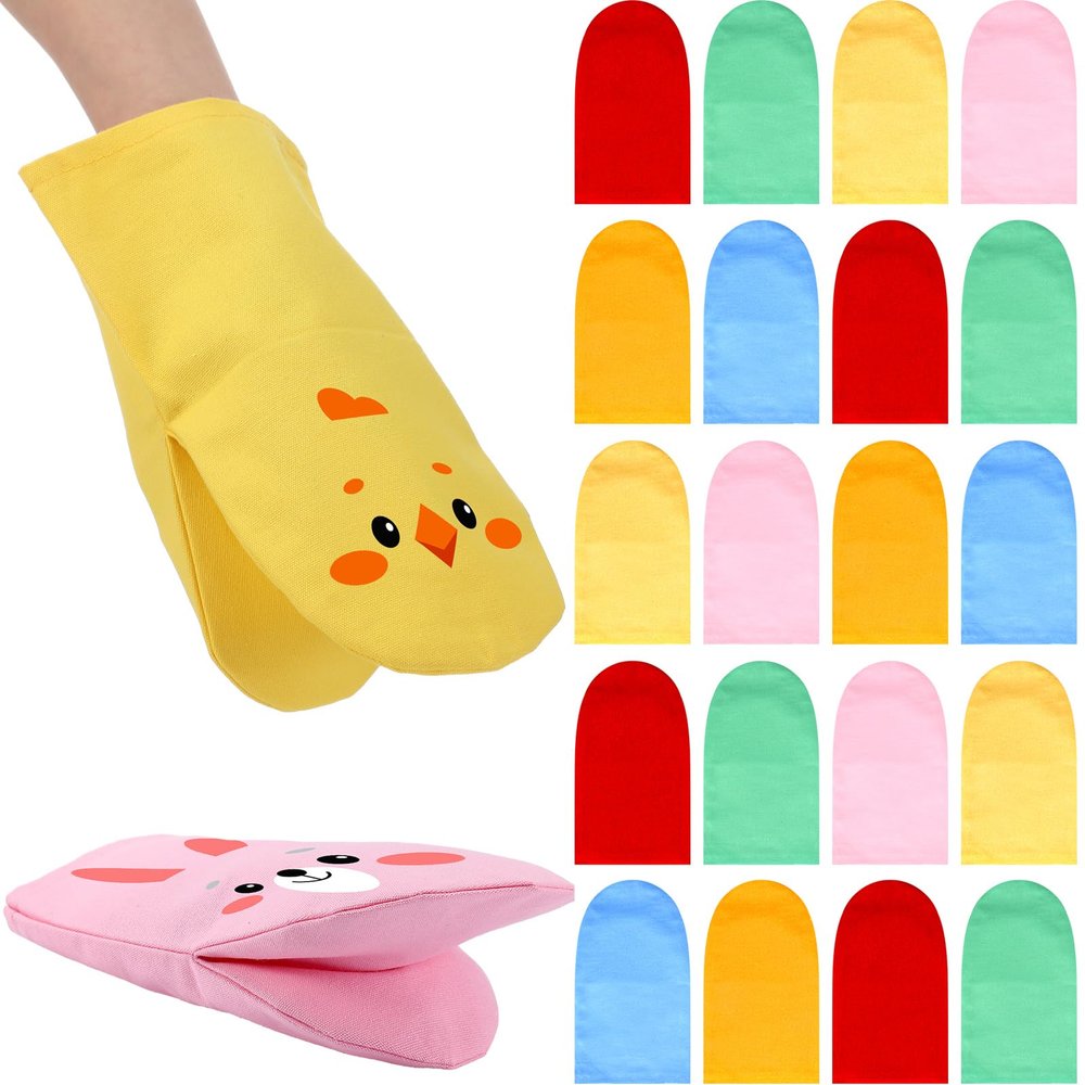 Soulchen 24 Pcs DIY Hand Puppets, Canvas Hand Puppet Making Kit DIY Arts and Crafts Sewing Projects for Fun Home Activities Classes Storytelling Party Favors (Mixed Colors)