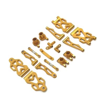 For SCY 16101 16102 16103 16104 16106 16201 1/16 Metal For Swing Arm Steering Cup Connecting Rod Set RC Car Parts Accessories Replacement Use Rc Steering Cups(Yellow)